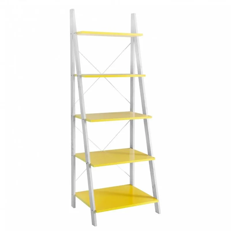 Estante Multiuso de Madeira Summer Steps X Tramontina Branco/Amarelo