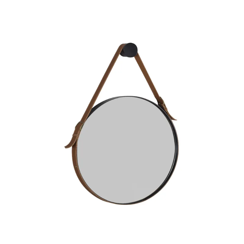 Espelho Decorativo Redondo Onix 87 cm - Preto/Caramelo