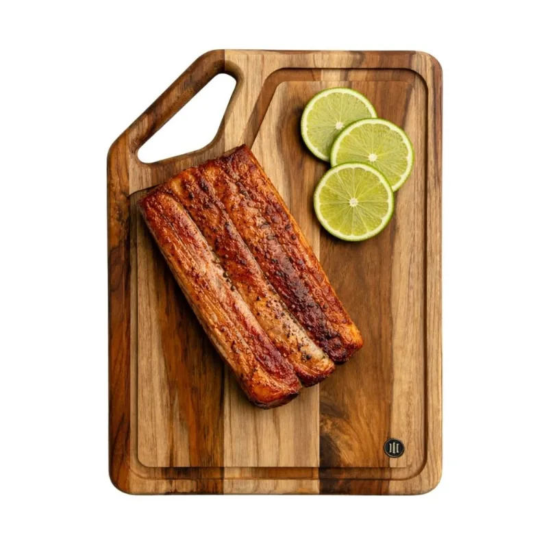 Tábua de Corte Teca 40x28cm Churrasco Cozinha Petiscos Irahy