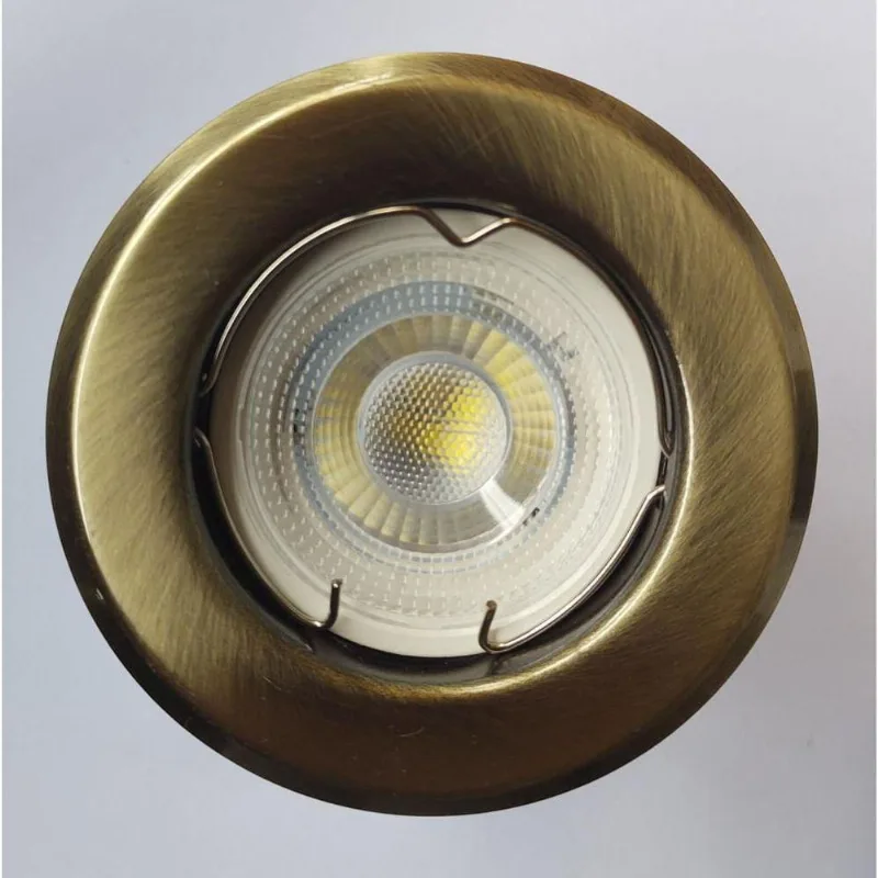 Kit Spot Ouro Llum Lâmpada De Led Gu10 5w Branco Quente