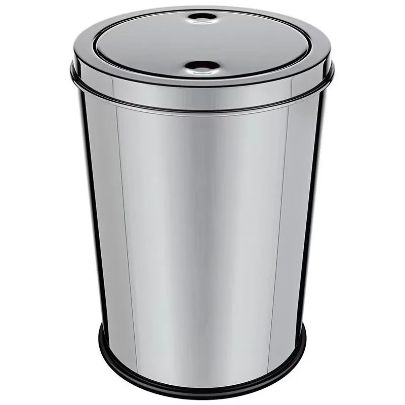 Lixeira Euro Design Com Tampa Basculante Inox 5l