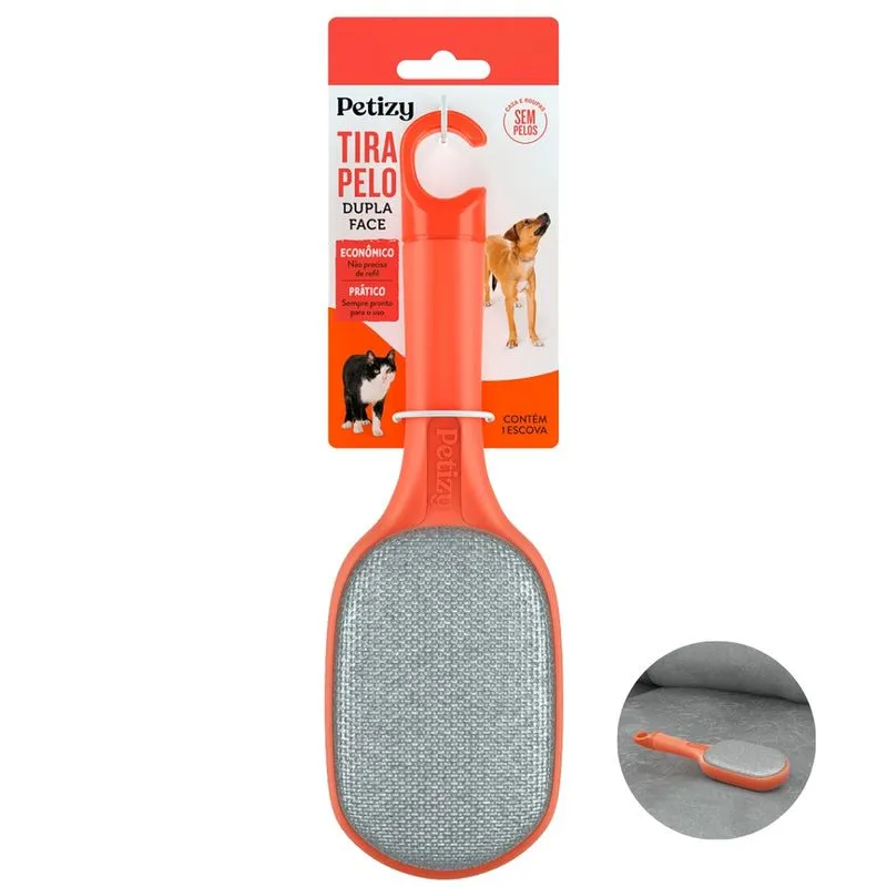 Escova Tira Remove Pelos Dupla Face Mágica Pet Animais Roupa Sofá