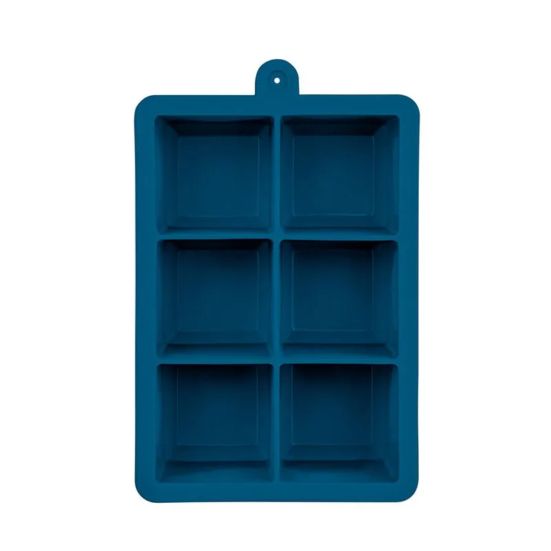 Forma De Silicone Para Gelo, 6 Cubos, Azul