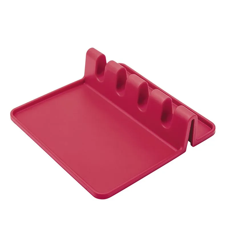 Descanso Para 4 Utensilios Silicone Vermelho