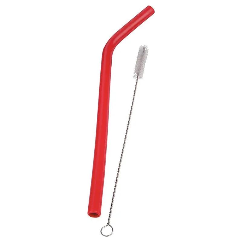 Conjunto de Canudo com Escova Euro Home Silicone - 2 Peças