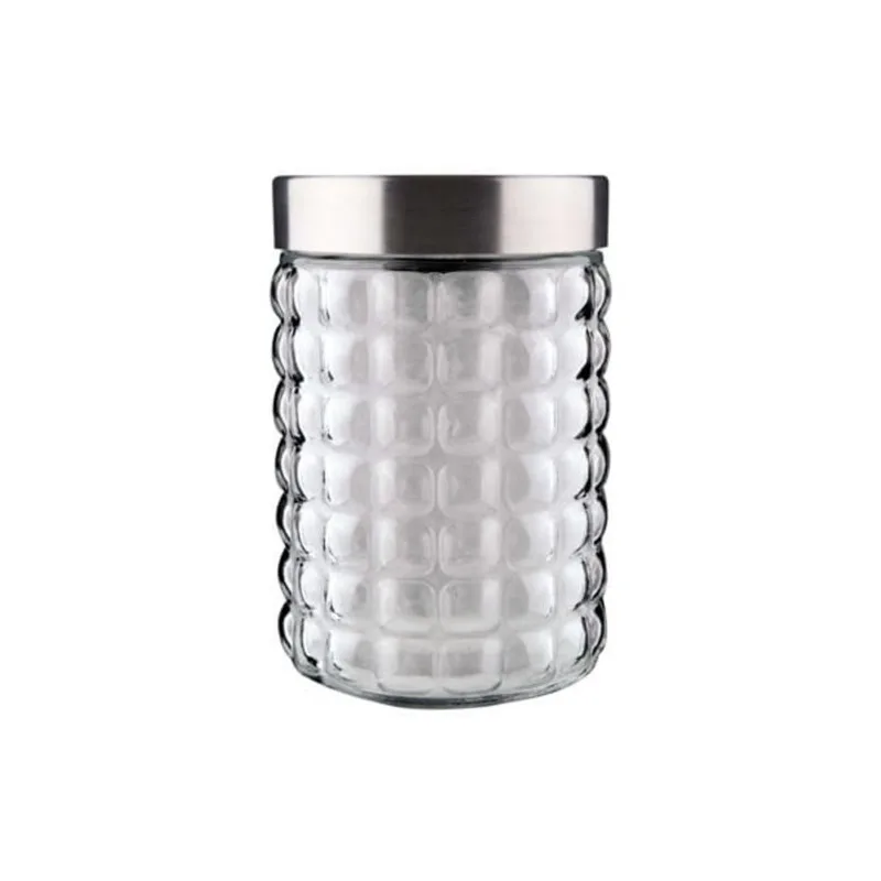 Pote De Vidro Com Tampa Inox Bubble 1L Euro Home