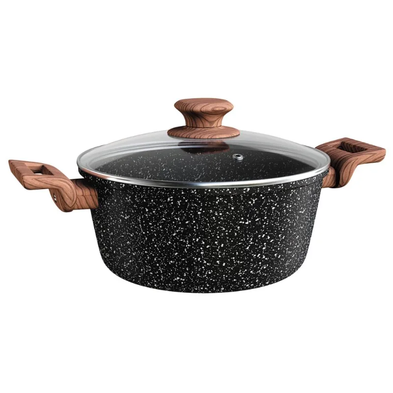 Caçarola ColorStone 24 cm Wooden com Tampa de Vidro - Euro