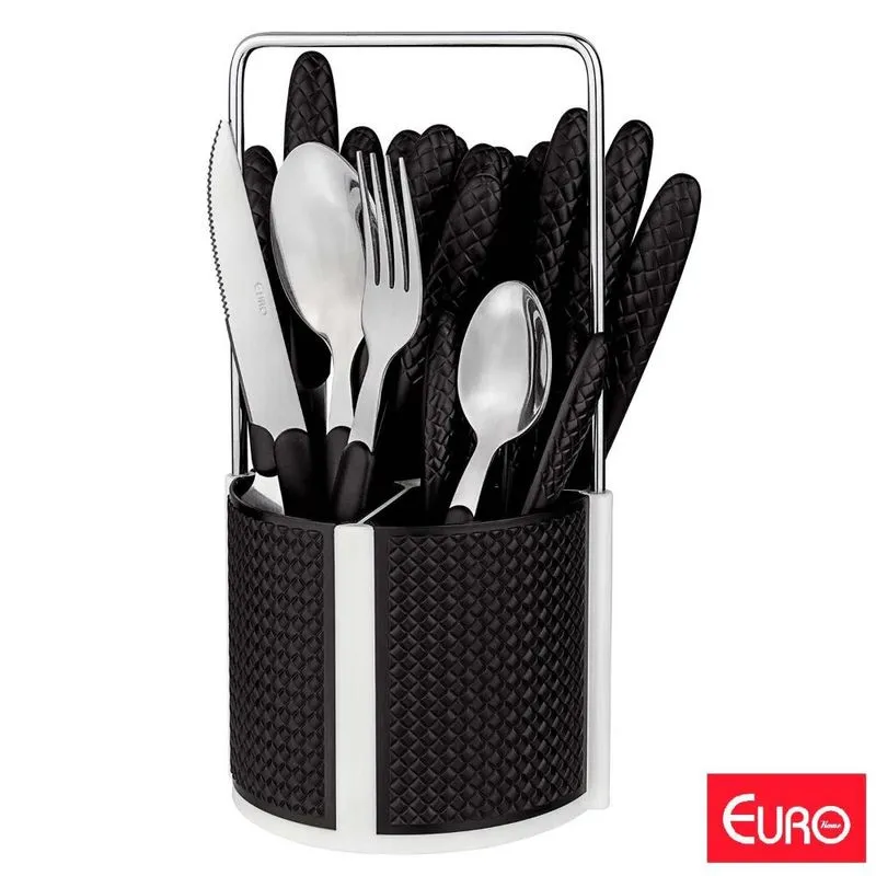 Conjunto De Talheres Varanda Gourmet Diamond Com 24 Peças Em Aço Inox - Euro