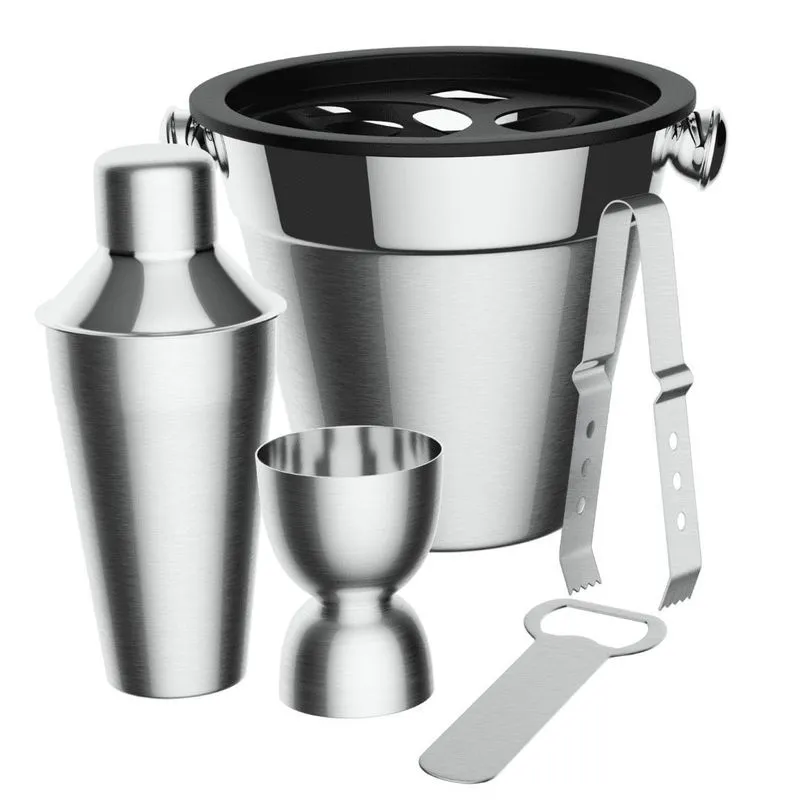Conjunto Kit Drink Bar Barman Profissional 350ml Coqueleteira Caipirinha 5pcs