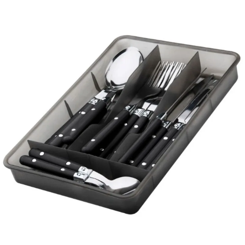 Conjunto de Talheres 24 Peças Rebite FQR0603 Preto-Euro
