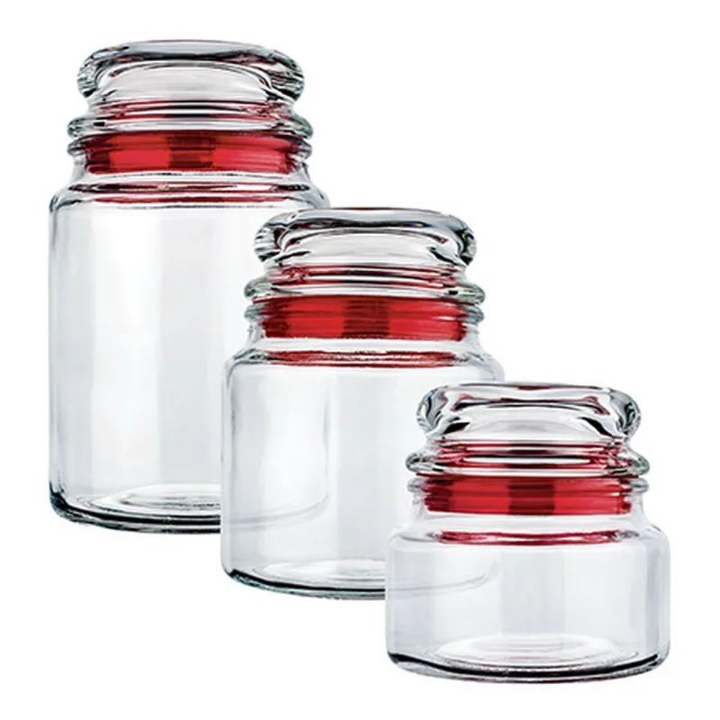 Conjunto De Potes De Vidro 3Pcs VDR1129-VM - Euro Home