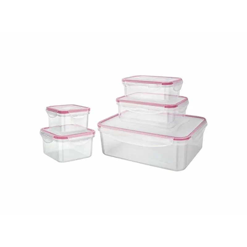 Conjunto de Pote Hermético 5Pçs EURO HOME CONJUNTO POTE HERMETICO EURO HOME VERMELHO C/ 5