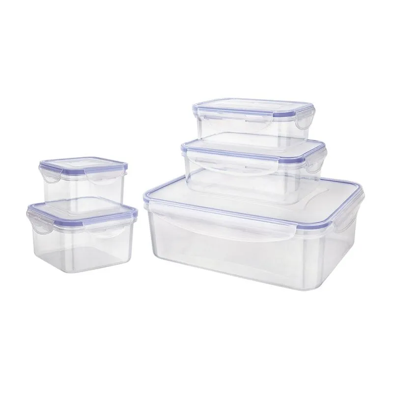 Conjunto de Potes com Tampa 5 Peças Euro PLA3604-AZ