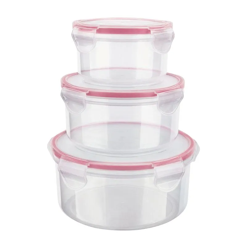 Conjunto de Potes com Tampa 3 Peças Euro PLA3635-VM