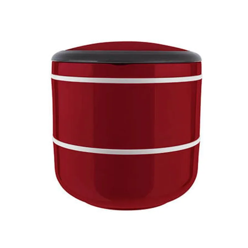 Marmita Lunch Box Para Microondas Dupla Vermelha Euro Home