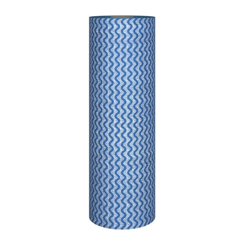 Rolo de Pano para Limpeza Geral com 50 Unidades em Viscose FLP4564 Azul Flashlimp