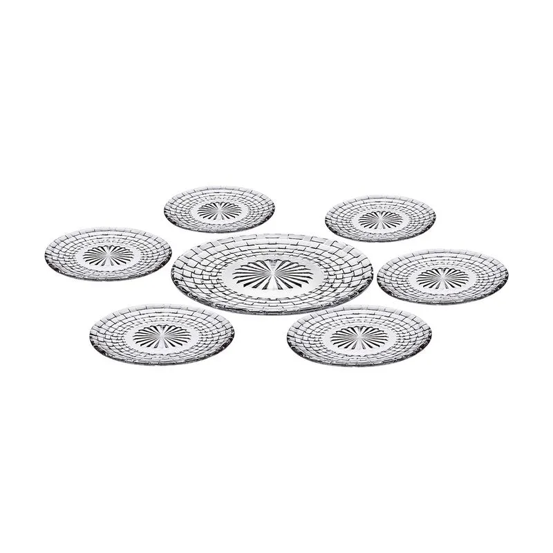 Conjunto para Servir 7 Peças Vidro Euro Rattan VDR7589