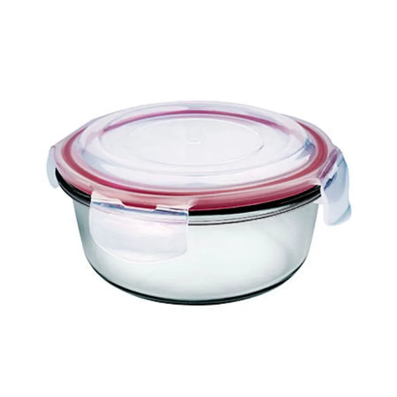 Pote De Vidro Hermetico Redondo 620 Ml Vermelho Euro Home