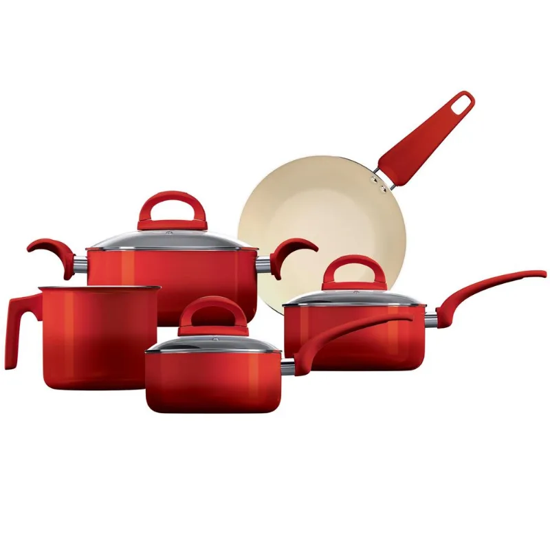 Conjunto Panelas Intense 5 Peças Vermelho Euro Home
