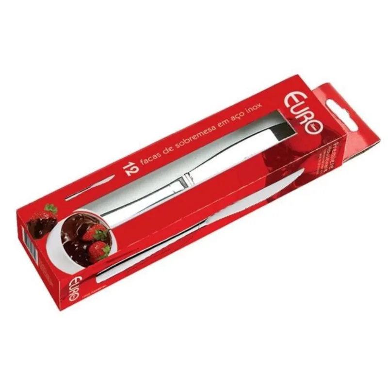 Conjunto Facas Para Sobremesa 12 Peças Liso Euro Home