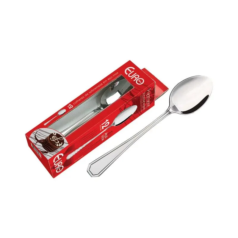 Conjunto de Colheres para Sobremesa Euro com 12 Peças