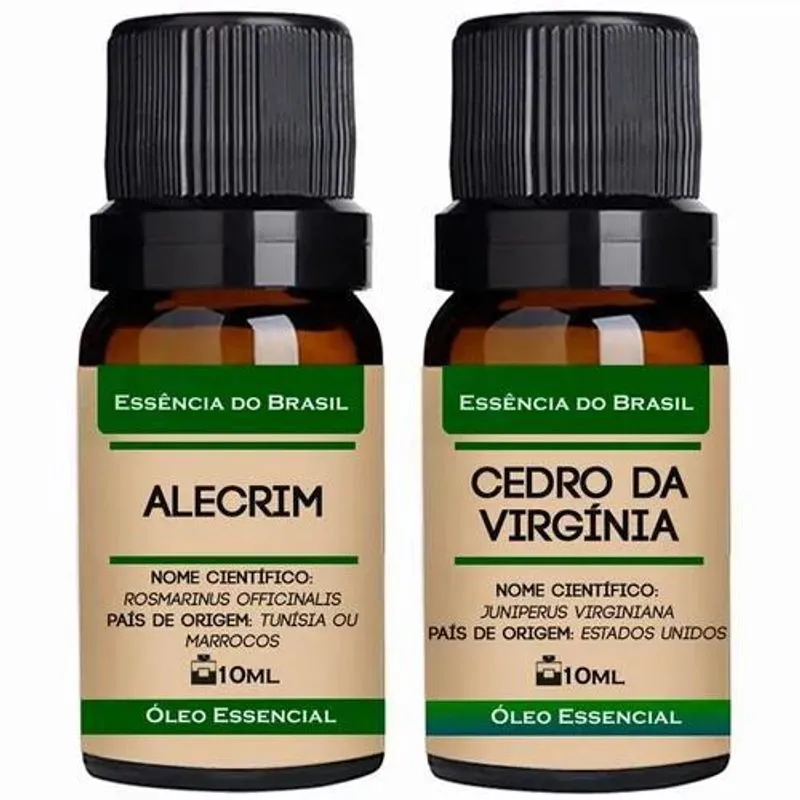 Kit 2 Óleos Essenciais 10ml - Alecrim + Cedro Da Virgínia
