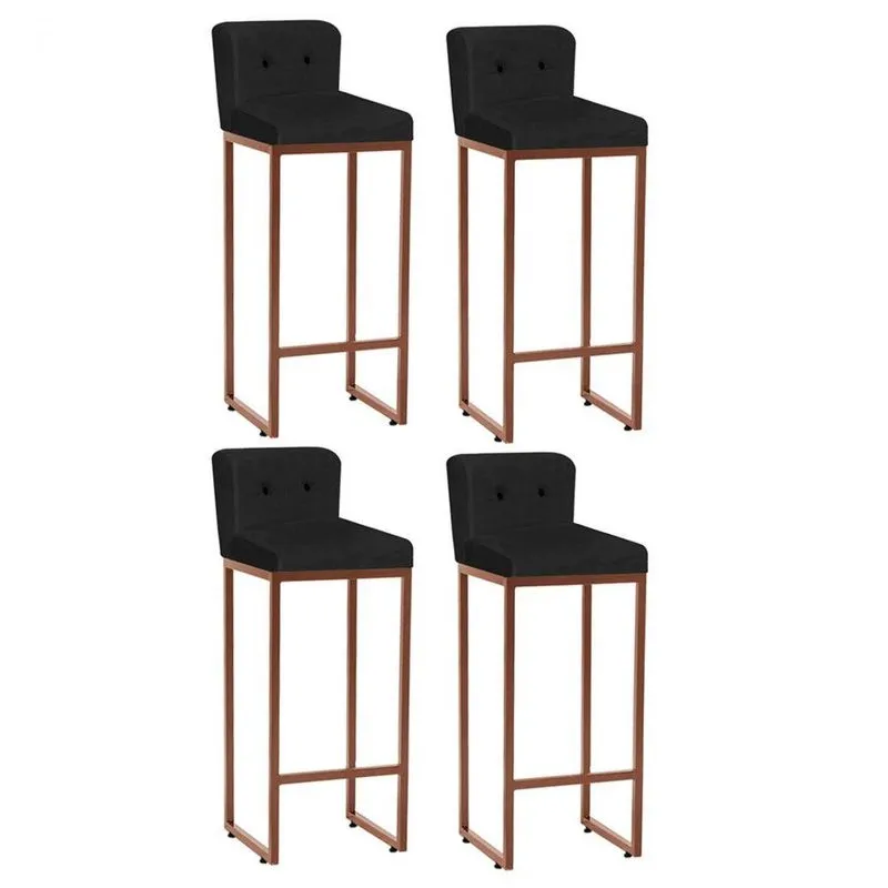 Kit 04 Banquetas Alta Loues Preto
