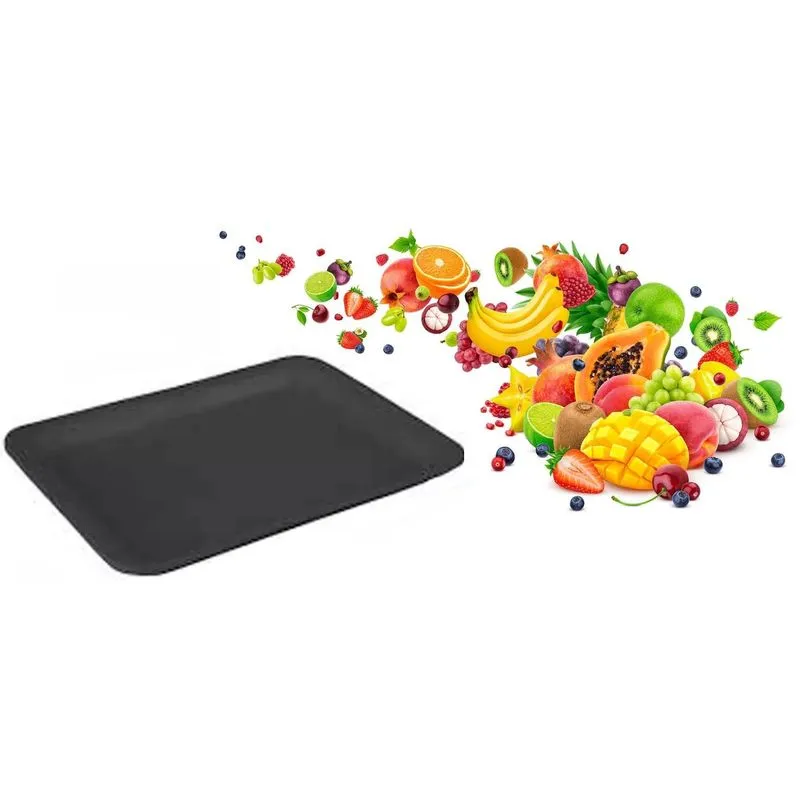 400 Bandeja De Isopor Preta B03 Rasa 23,5x18x1,6cm (1pct)