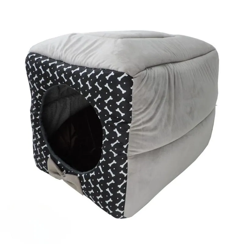 Cama Iglu e Toca para Cachorro Preto Super Luxo Minhacazza M