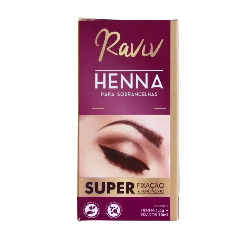 Tinta Henna Raviv Castanho Medio + Fixação 1,5g