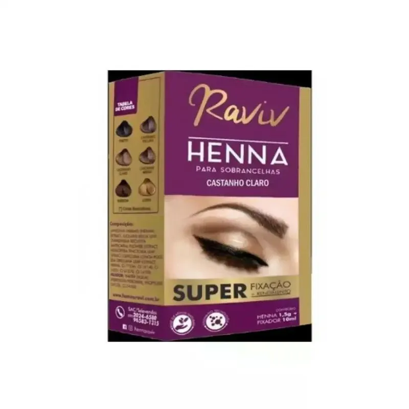Tinta Henna Raviv Castanho Claro + Fixação 1,5g