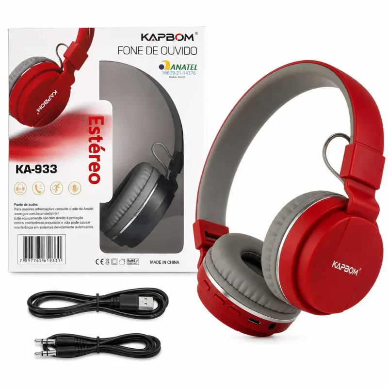 FONE DE OUVIDO BLUETOOTH SEM FIO HEADPHONE ESTÉREO KAPBOM KA-933
