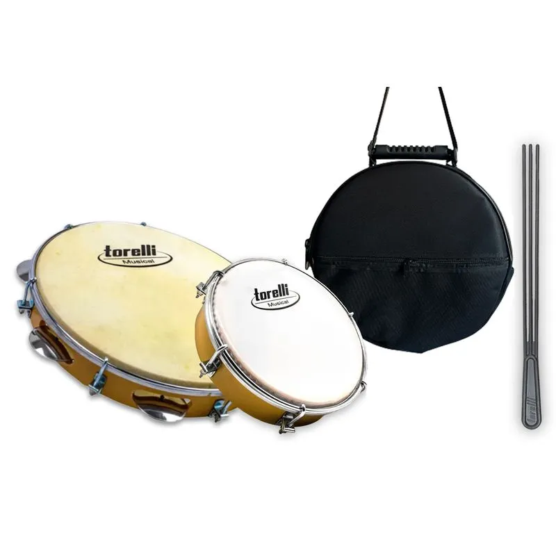 Kit Musical Completo Pandeiro Pele Animal +3 Produtos