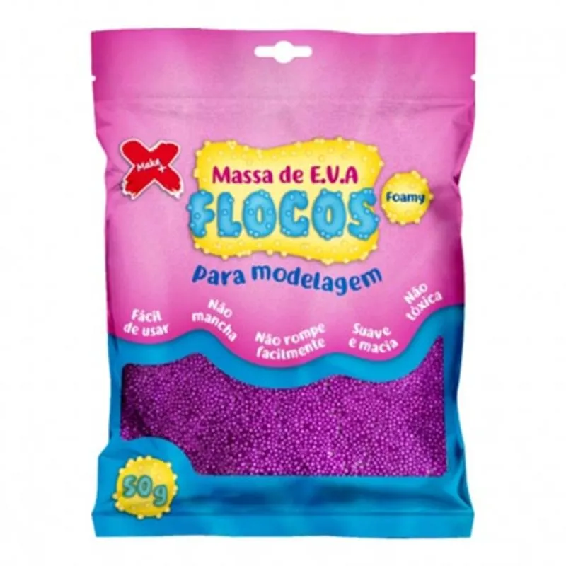 Massa de EVA Flocos 50g Make + Roxo - 13.040
