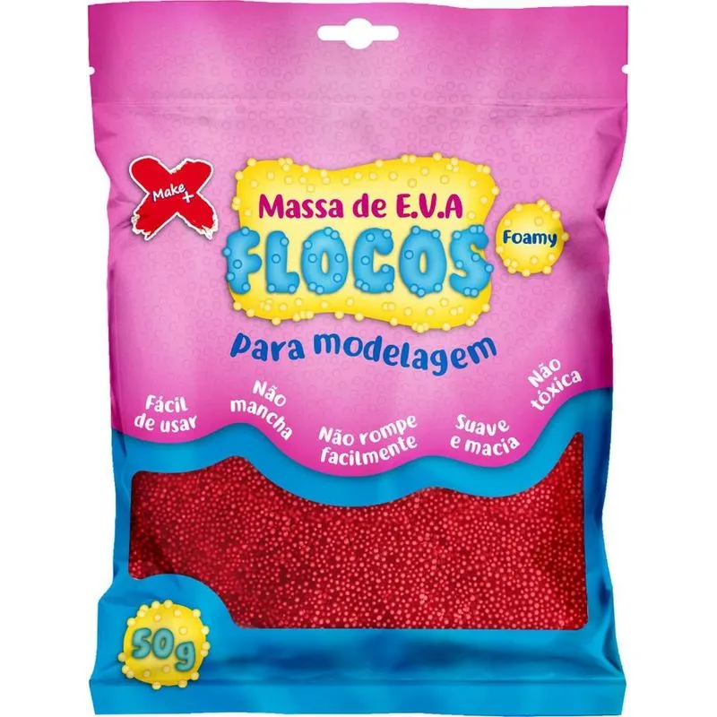 Massa de EVA Flocada Vermelha 50G