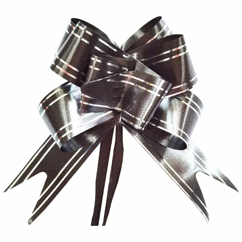 Laço Pronto 17mmx34cm Preto Filete Prata 5199 Make+ - 10UN