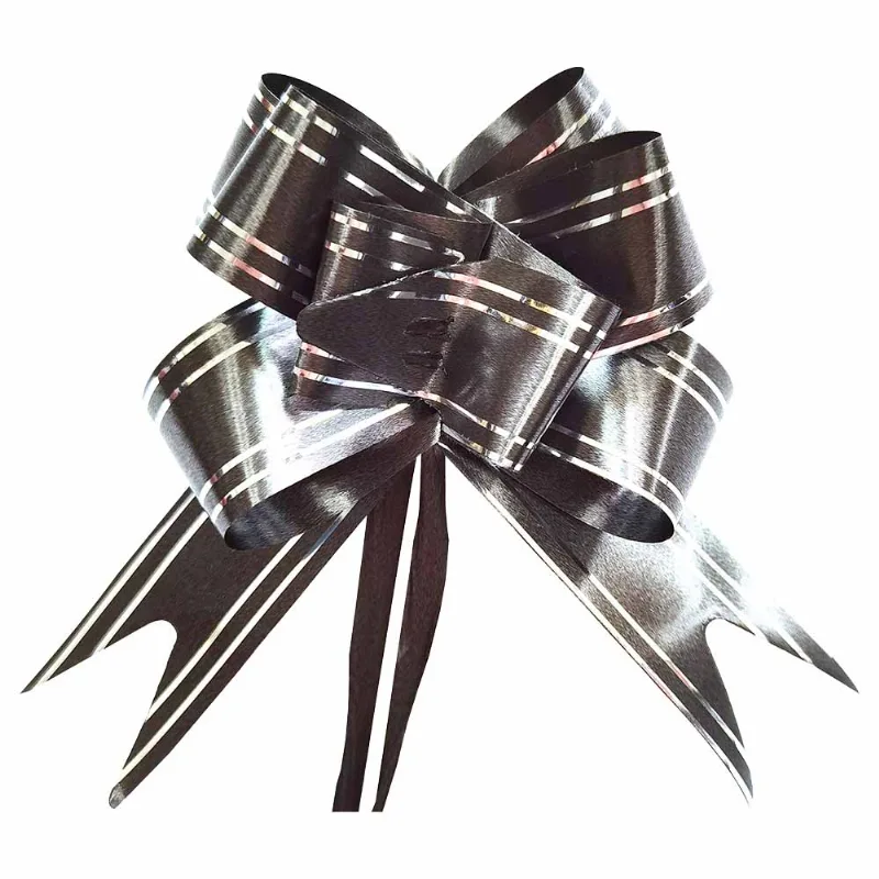Laço Pronto 45mmx71cm Preto Filete Prata 5201 Make+ - 5UN
