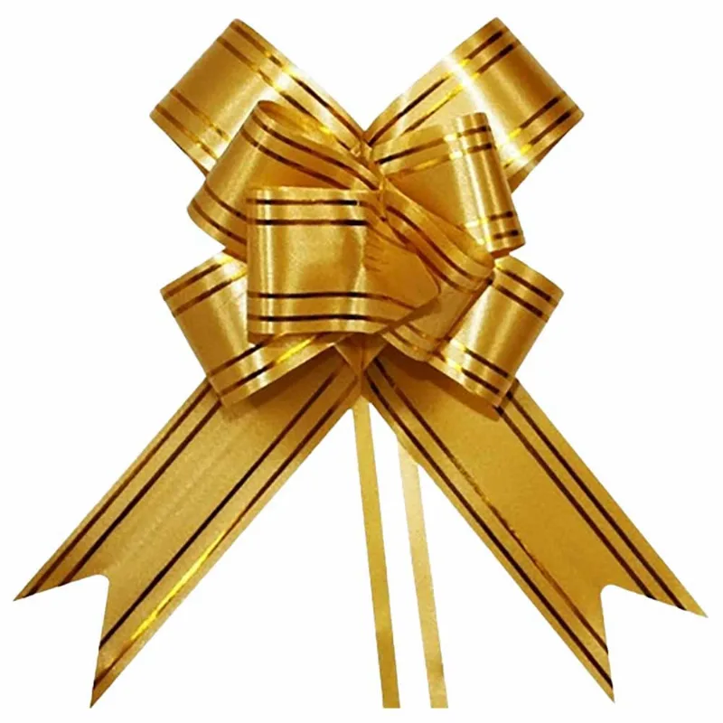 Laço Pronto 11mmx20,5cm Amarelo Filete Dourado 5202 Make+ - 10UN