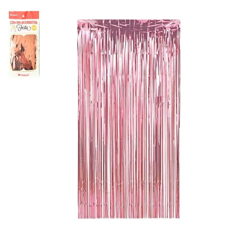 Cortina Metalizada Decorativa 1x2m Rose 5508 Make+ - UN