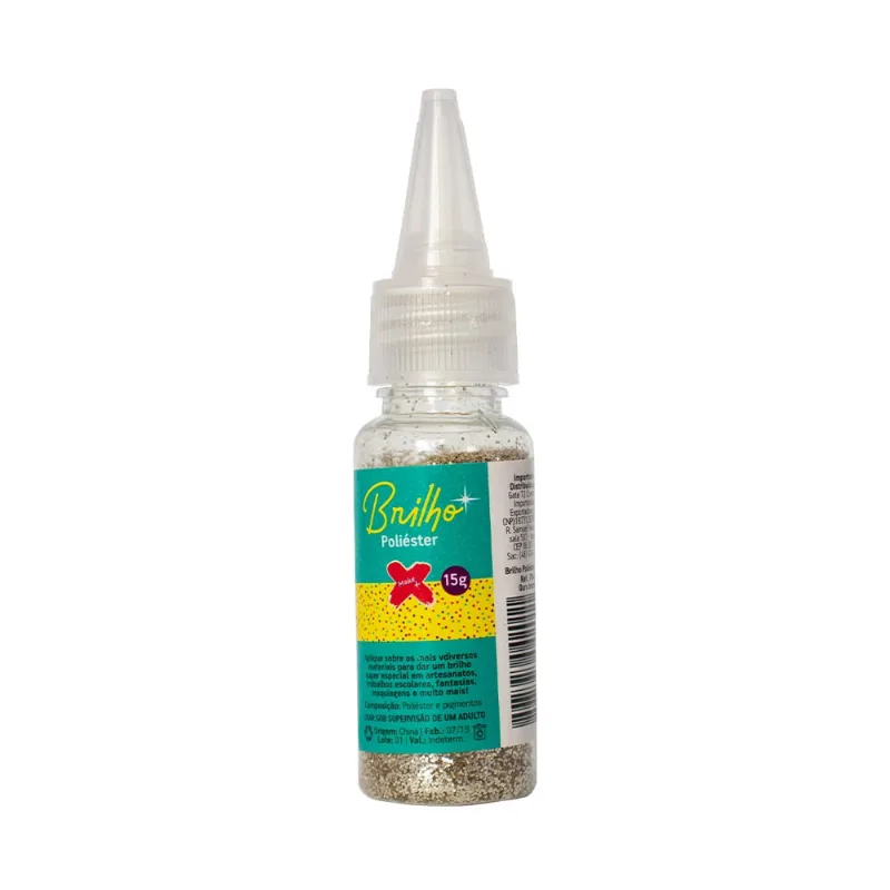 Glitter em Poliéster 15g Ouro Branco
