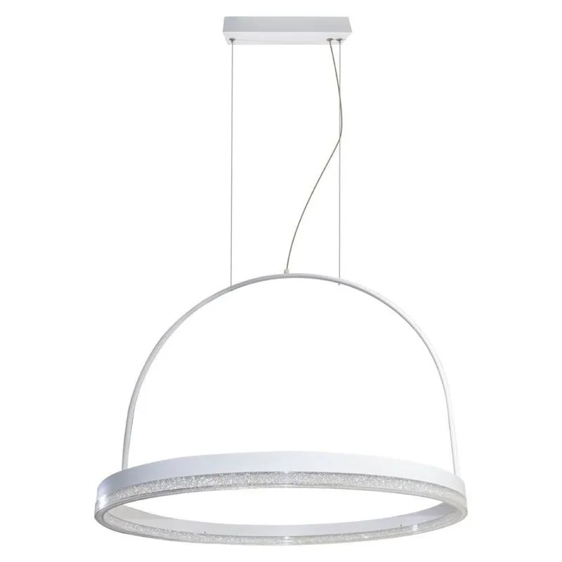 Pendente Emily Anel Branco Led Integrado 30w Ø60cm St1756