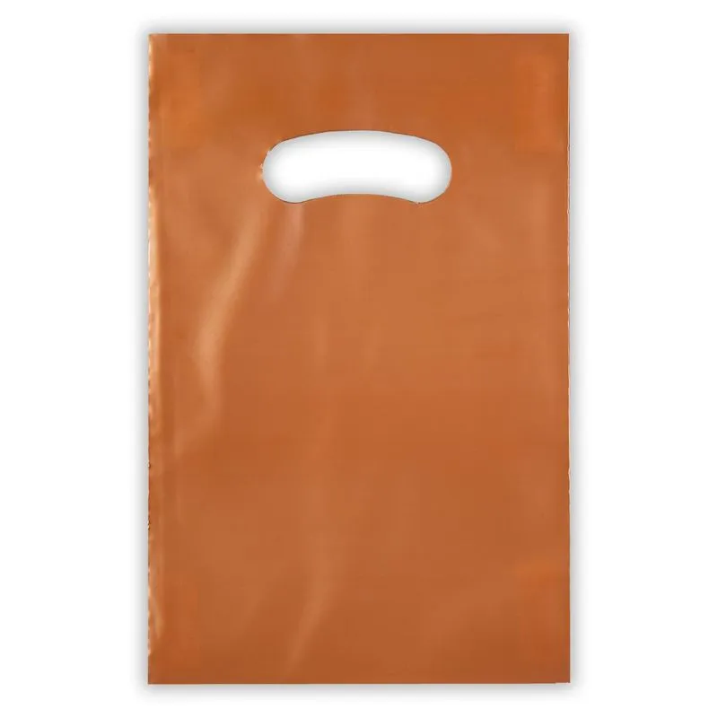 100 Sacolinhas Plásticas 20x30 Alça Vazada - Cobre