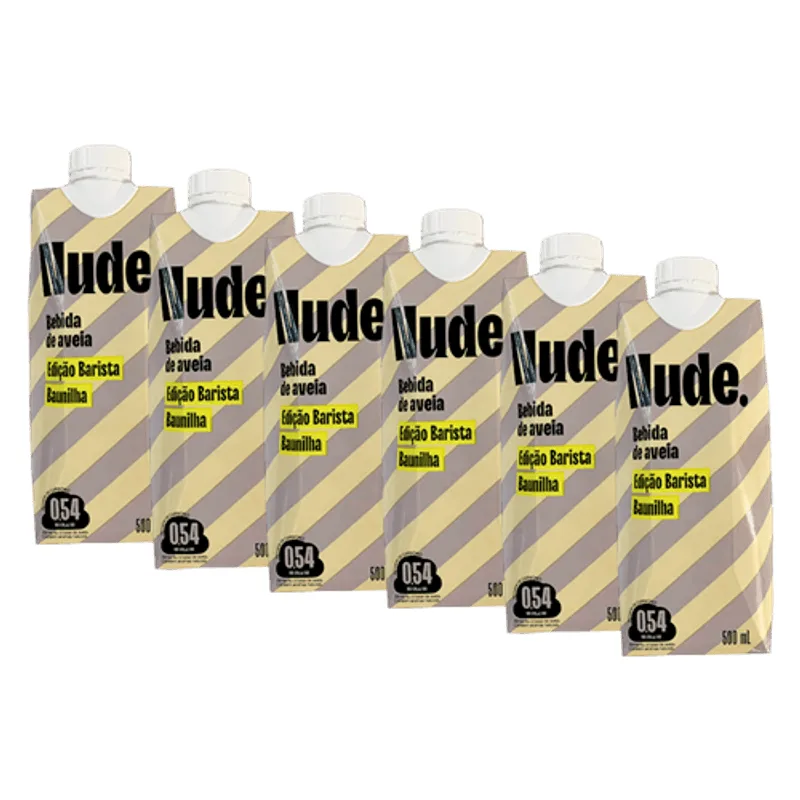 Kit 6x: Leite Vegetal De Aveia Barista Sabor Baunilha Nude 500ml