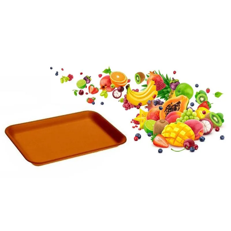 400 Bandeja De Isopor Laranja B03 Rasa 23,5x18x1,6cm (1pct)