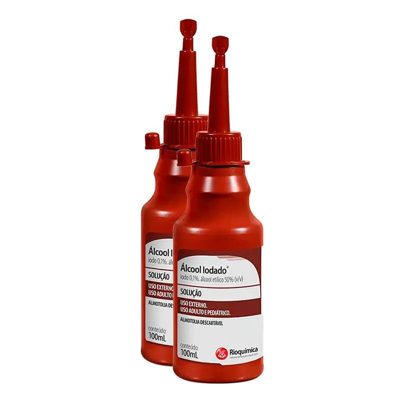 Kit 2 Álcool Iodado Rioquímica Solução 100ml