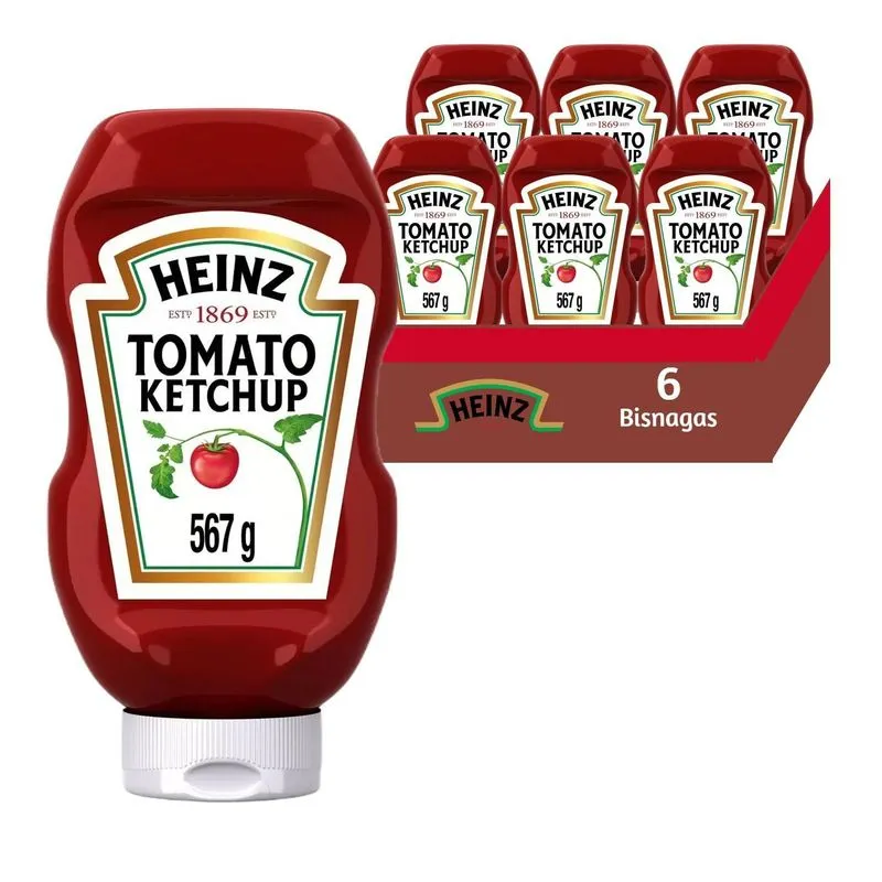 Ketchup Tradicional Heinz 567g 6 Bisnagas