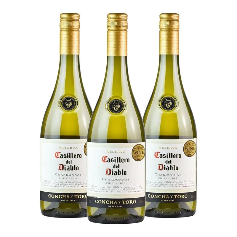 Vinho Casillero Del Diablo Chardonnay 750ml (3 Garrafas)
