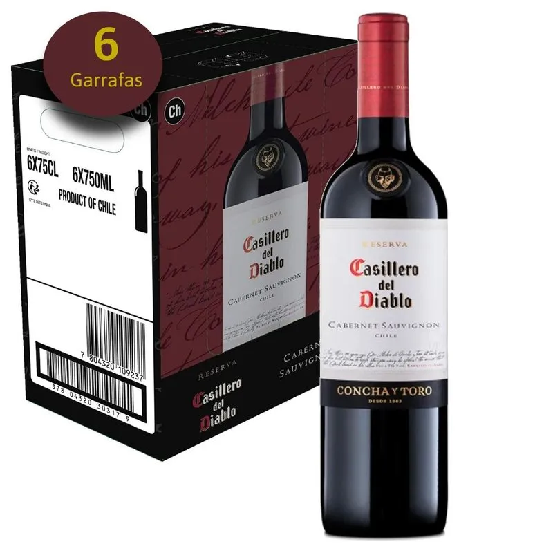 Vinho Casillero Del Diablo Cabernet 750ml (6 Garrafas)