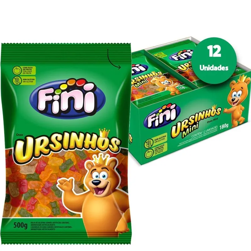 Bala De Gelatina Ursinhos Fini 90g (12 Unidades)