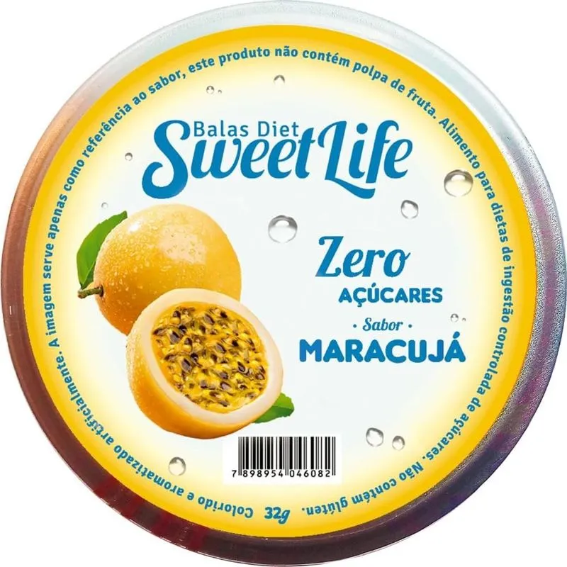 Bala Diet Maracujá 32g - Sem Açúcares | Sem Glúten